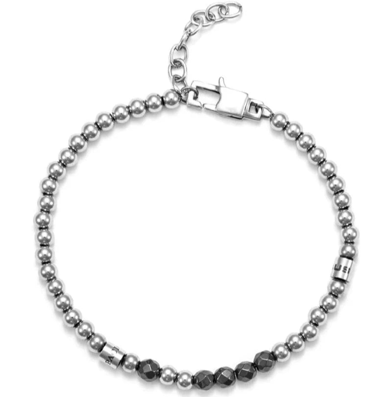 Pulsera de hombre 4US en acero y negro 4UBR6013