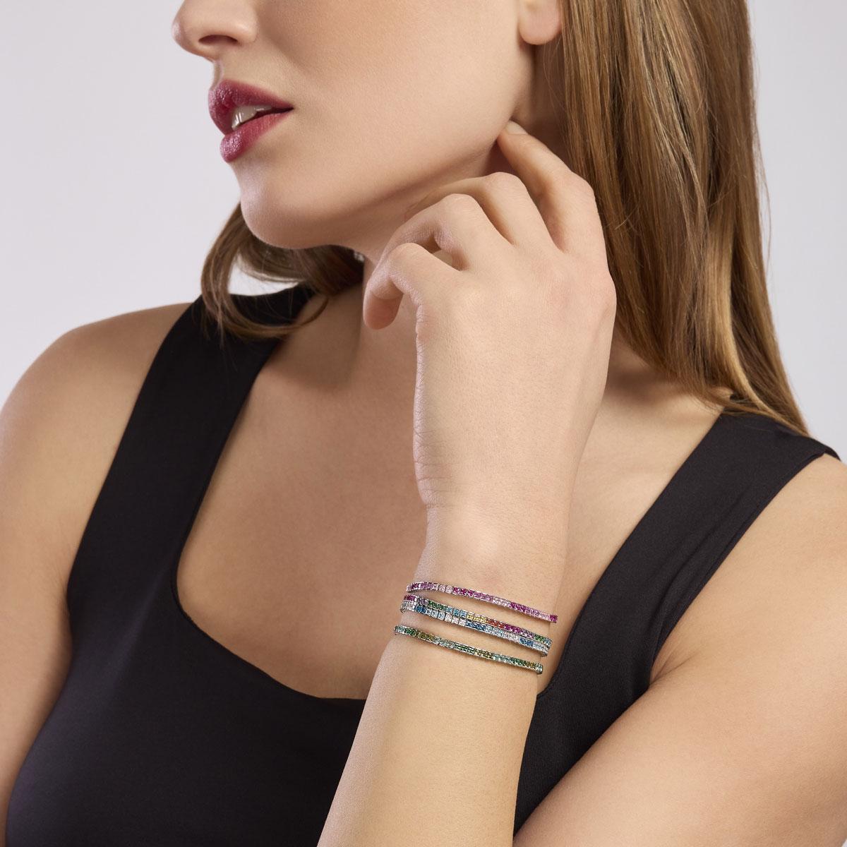 Bracciale Tennis Club con Zirconi Multicolor Blu 533883