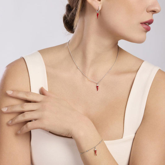 Bracciale Over The Luck in Argento con Cornetto Smaltato 533894