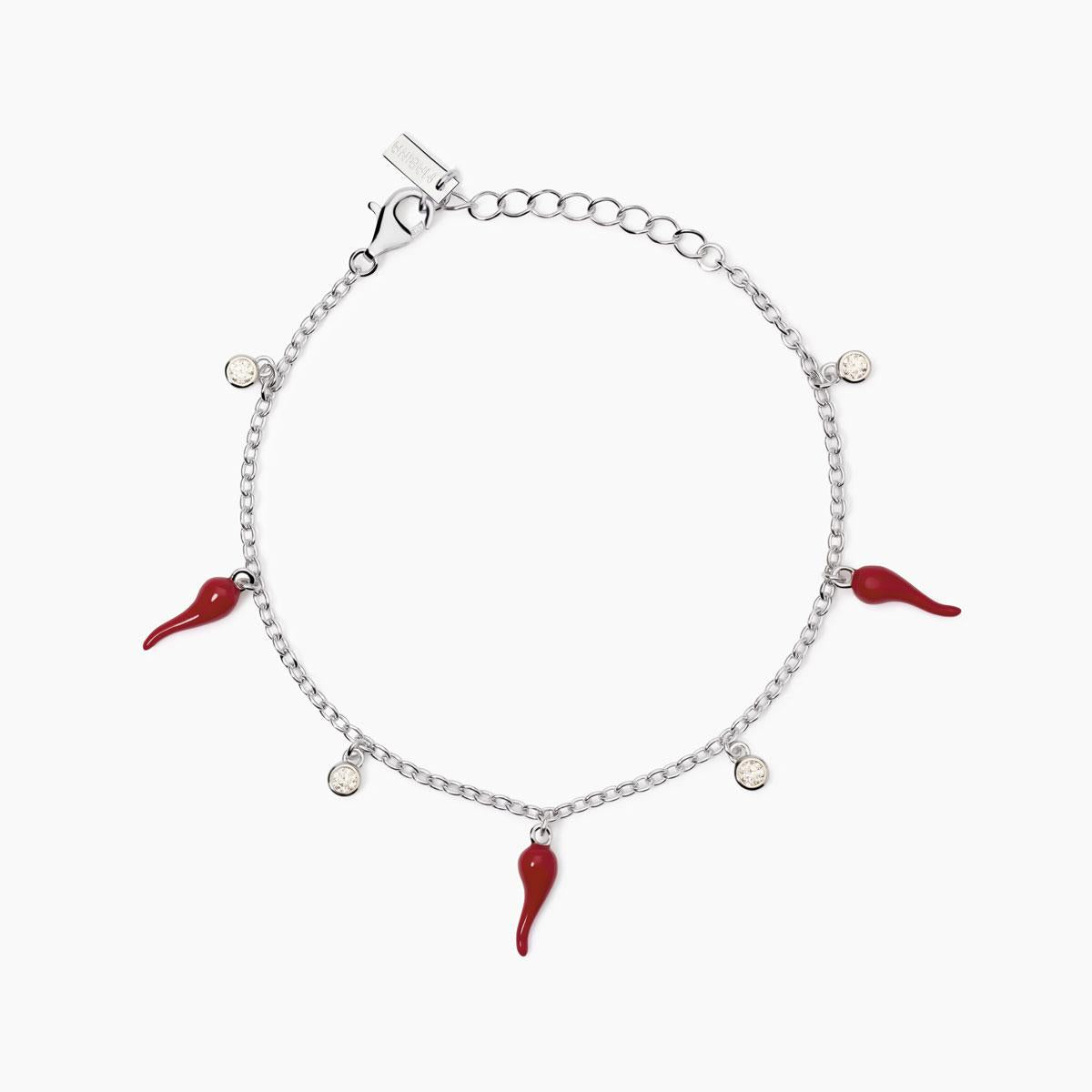 Bracciale Over The Luck in Argento con Ciondoli Cornetto 533895