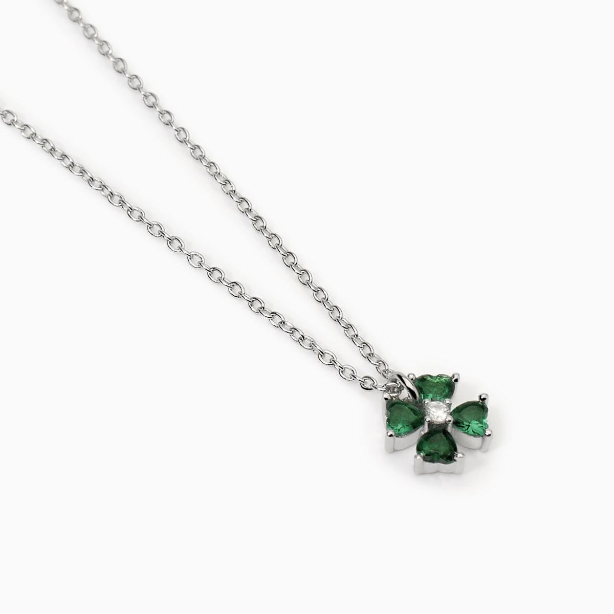 Girocollo Cercami con Ciondolo Quadrifoglio Verde 553697
