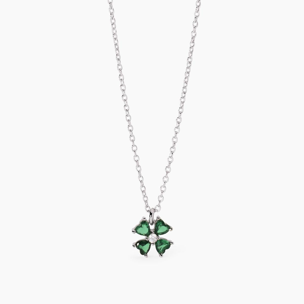 Girocollo Cercami con Ciondolo Quadrifoglio Verde 553697