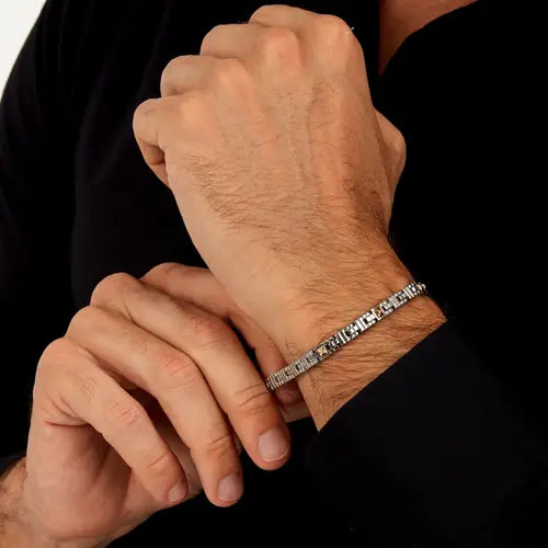 Bracciale Uomo Acciaio e Dorato SATM27