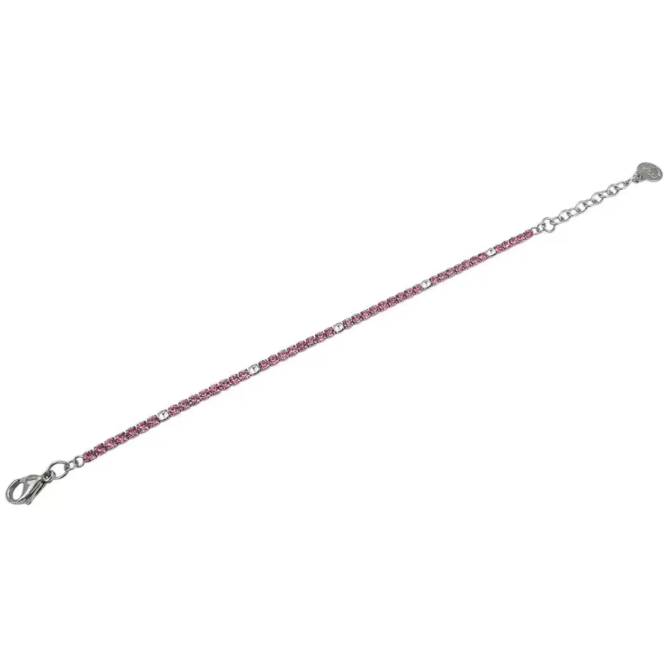 Bracciale Scintille Tennis con Zirconi Rosa SV/BR17