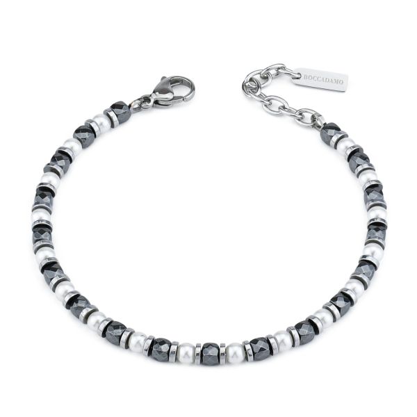 Bracciale Uomo con Onice e Perle Sintetiche ABR685N