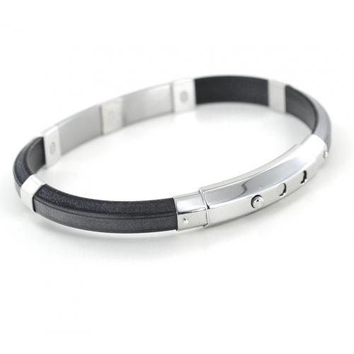 Bracciale Uomo Robertinox Acciaio e Caucciù Nero EXB302R-N