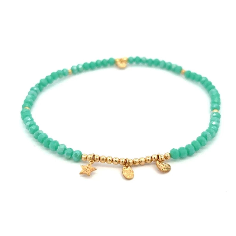 Cavigliera Dorata con Cristalli Azzurri CAV-017 M1 C2 AU