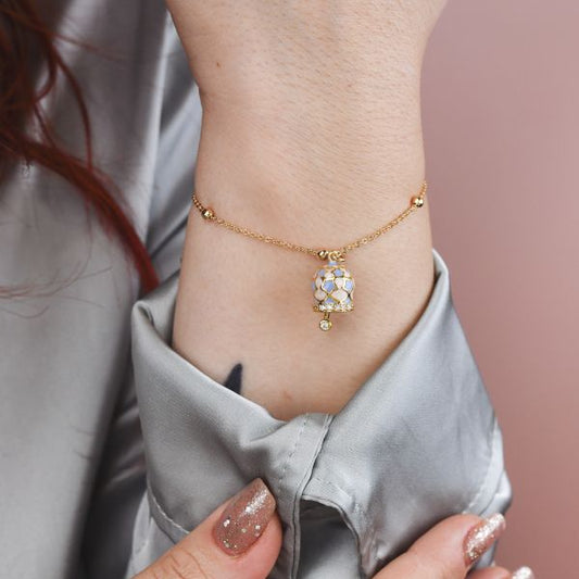 Bracciale Dorato con Campanella Portafortuna Azzurra CL/BR05