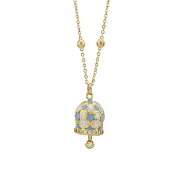 Collana Dorata con Campanella Portafortuna Azzurra CL/GR13