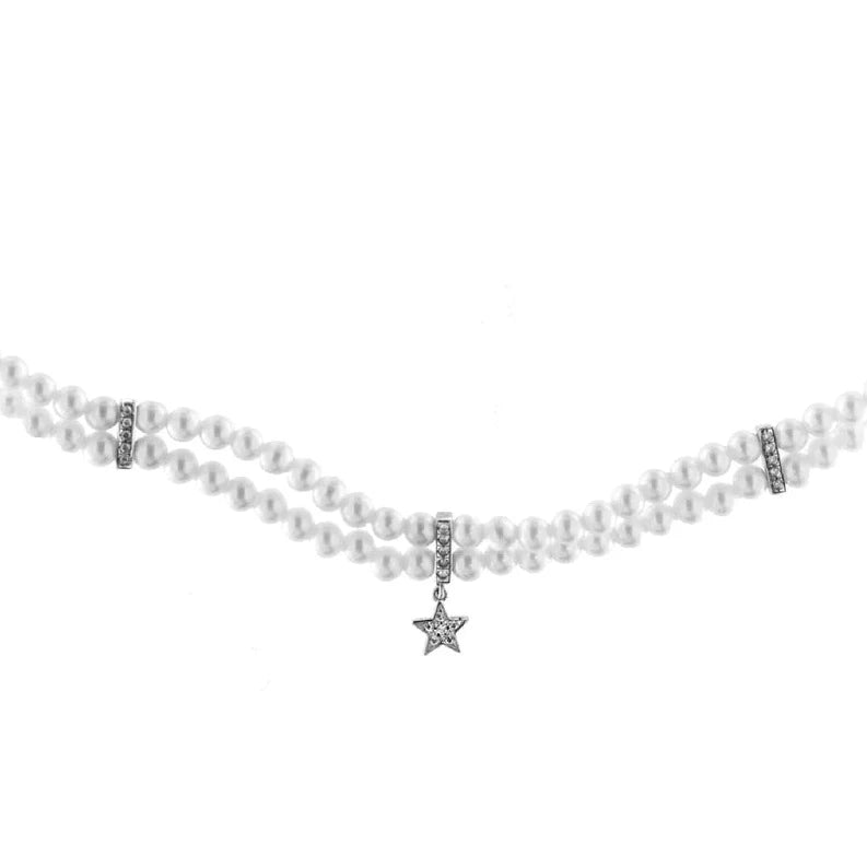 Collana con Perle Conchiglia, Stella e Zirconi GRZ-013 M1 RH
