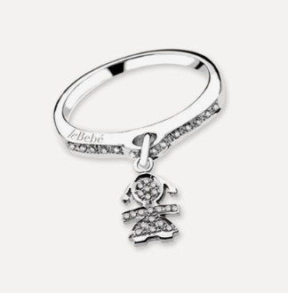 Anillo Bimba en Oro Blanco con Pavé de Diamantes LBB039