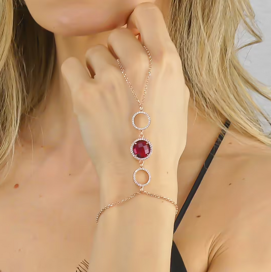 Pulsera Rosato Sharada con Cristal Turmalina Roja XBC009RG