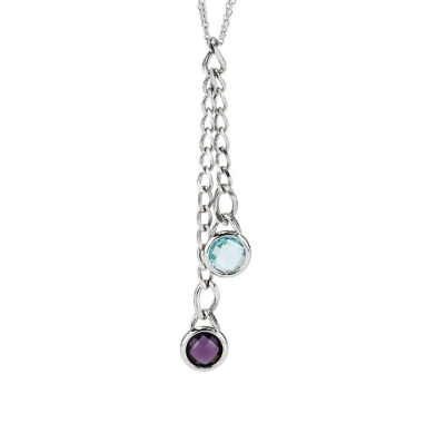 Collana a Doppio Ciondolo con Cristalli Bicolor XGR694P