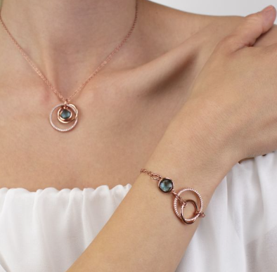 Pulsera Rosato con Piedra Azul Cielo XB1007RS