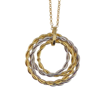 Collana Dorata con Cerchi Torchon Bicolor XGR690D