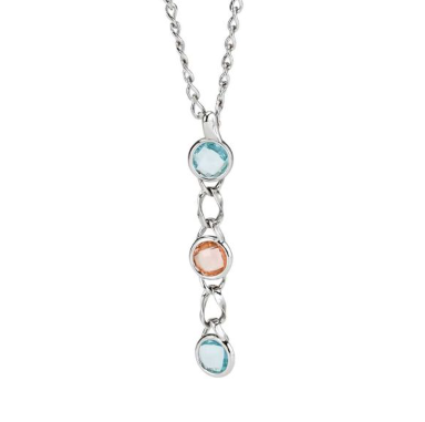 Collana con Cristalli Acquamarina e Pesca XGR696A
