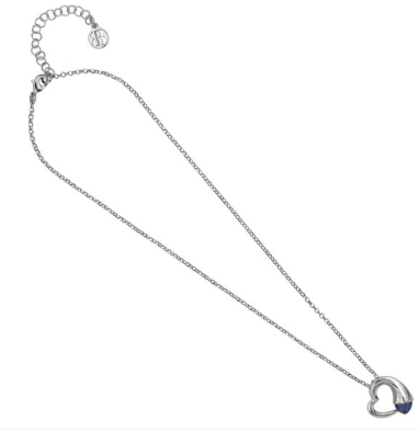 Collana con Cuore e Cristallo Light Sapphire KGR035L