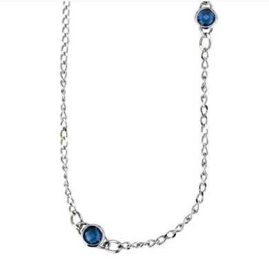 Collana Diamantata e con Cristallo Blu Zaffiro XGR697Z