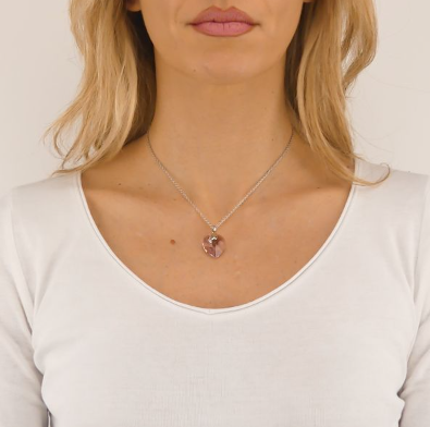 Collana con Cristallo a Cuore Violet AG/GR27