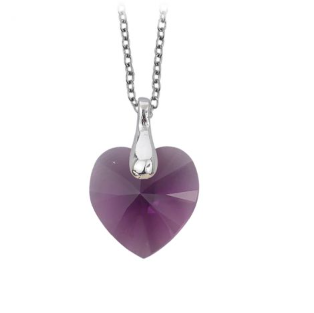 Collar con Amatista Corazón Cristal AG/GR21