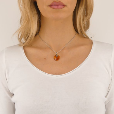 Collana con Cristallo a Cuore Topazio AG/GR26