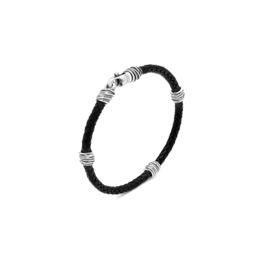 Pulsera Hombre Hilos Cuero 11355