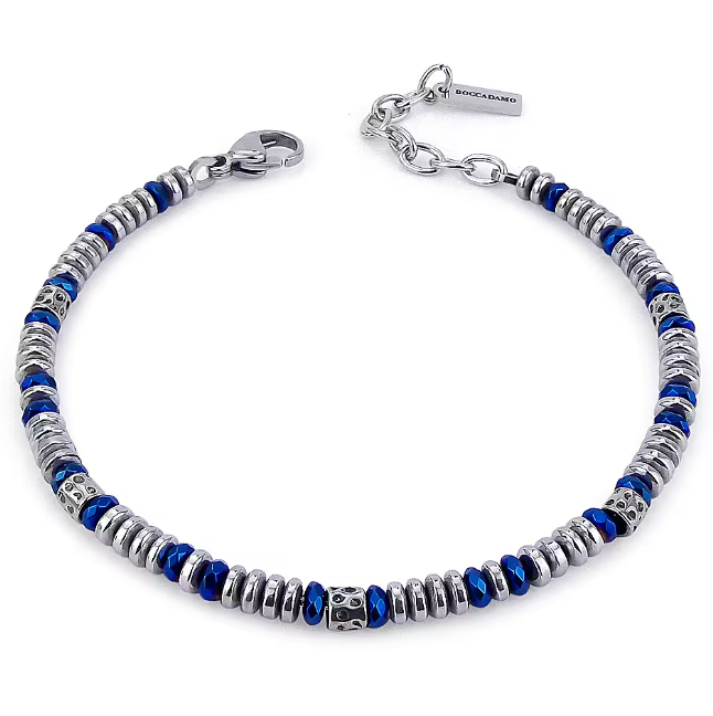 Pulsera de Hombre en Acero y Pvd Hematites Azul ABR608B