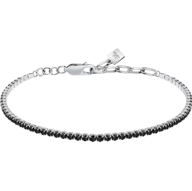 Bracciale Uomo Tennis con Zirconi Neri SATT14