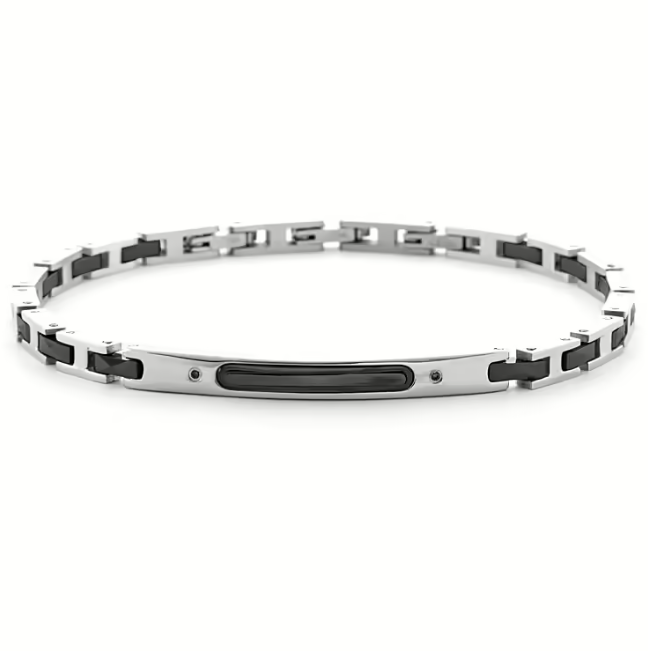 Bracciale Uomo 4US in Acciaio e Pvd Nero 4UBR6165