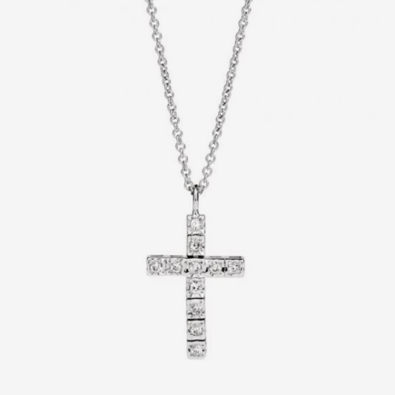 Collana Face Cube in Oro Bianco e Diamanti P39CR882