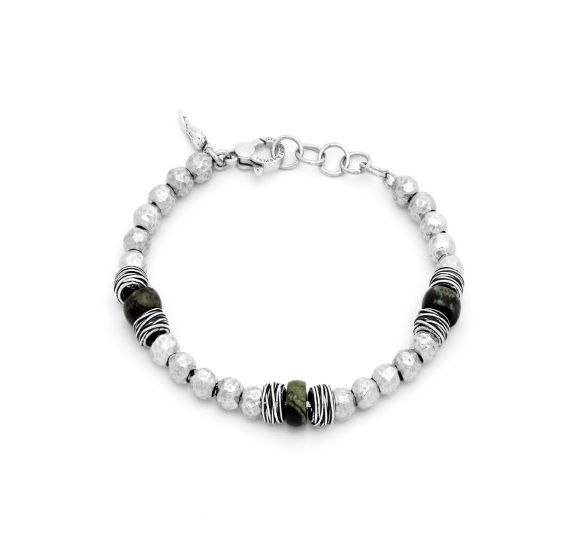 Bracciale Uomo Sfere Diaspro e Fili 11858