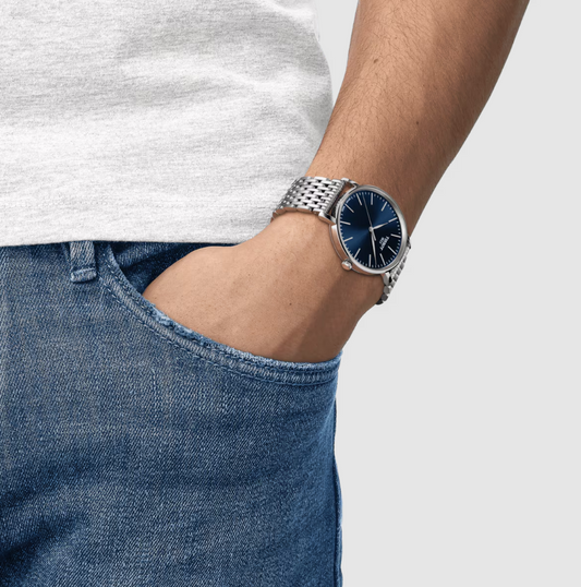 Orologio Uomo Everytime 40mm Acciaio e Blu T1434101104100