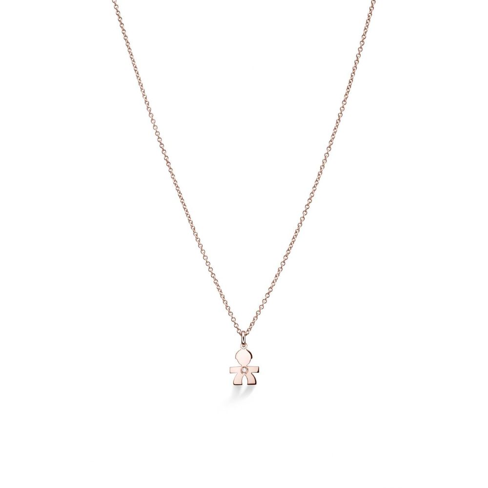 Collar Le Briciole Bimbo de oro rosa con diamante LBB321