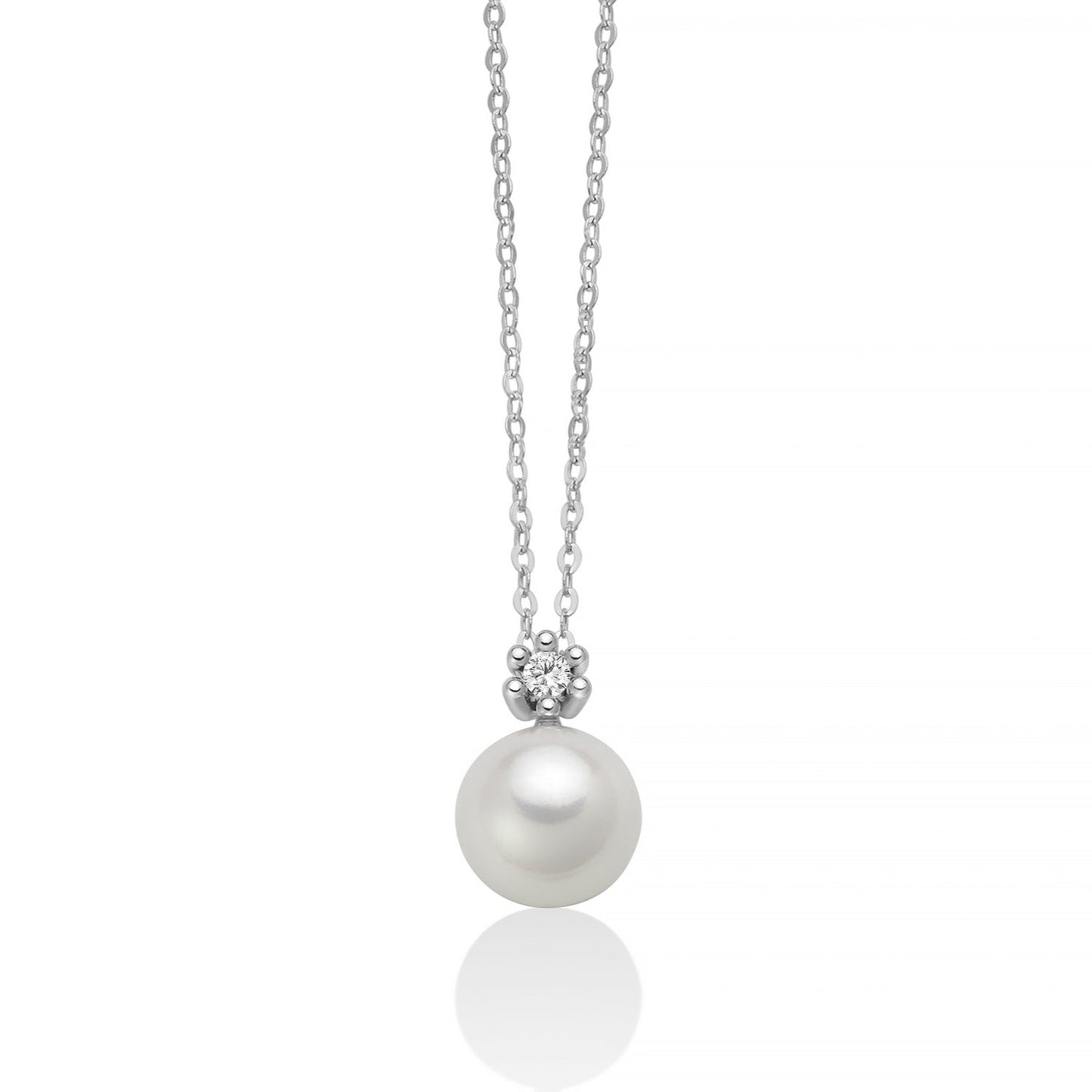 Collier con Diamante e Perla 8.5mm PCL6405