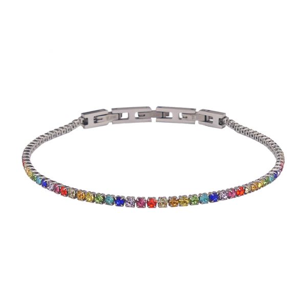 Bracciale Uomo Tennis con Zirconi Multicolor SV/BR25