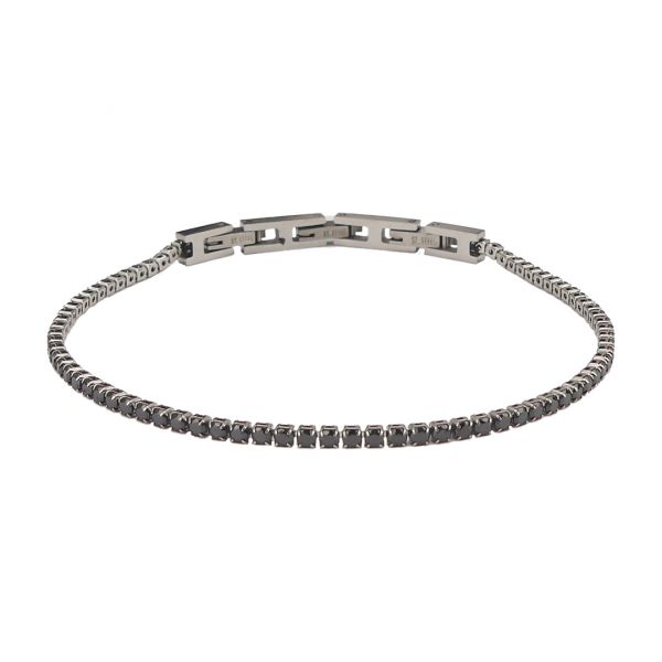 Bracciale Uomo Tennis con Zirconi Neri SV/BR26