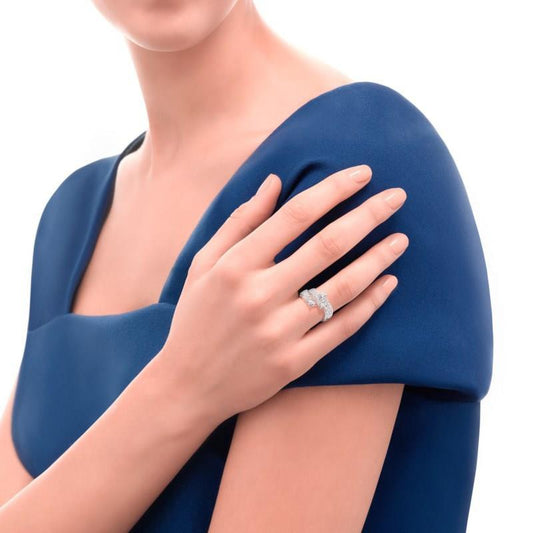 Anello Trilogy Eternity in Oro Bianco e Diamanti R02TP677