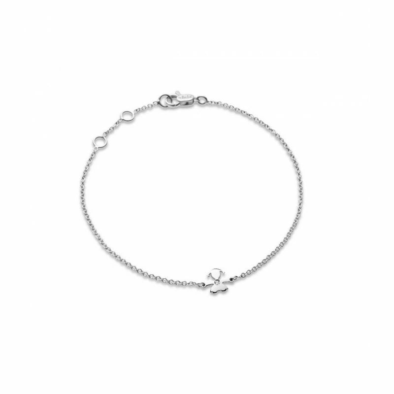 Pulsera Bimba de Oro Blanco con Diamante LBB338