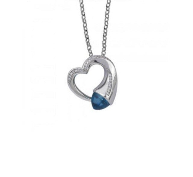 Collana con Cuore e Cristallo Acqua Milk KGR032M