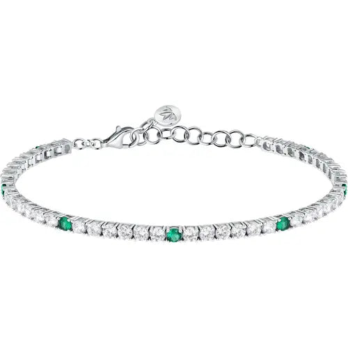 Bracciale Tesori Tennis con Gemme Verdi SAIW138