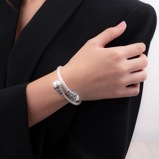 Bracciale Rigido Contrarié con Perle e Maschere 27811