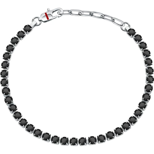 Bracciale Uomo Tennis con Gemme Nere SANN45