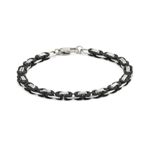 Bracciale Uomo in Acciaio e Nero ABR680