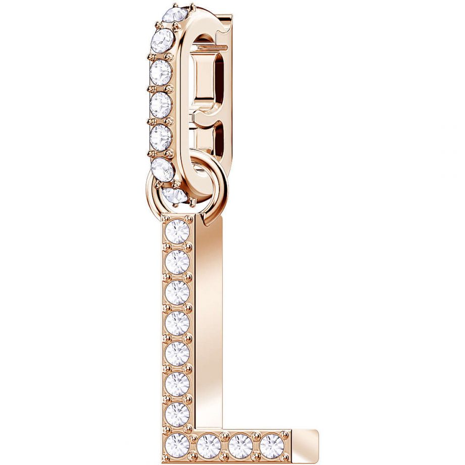 Charm L Rosato con Pavé di Clear Crystal 5437618