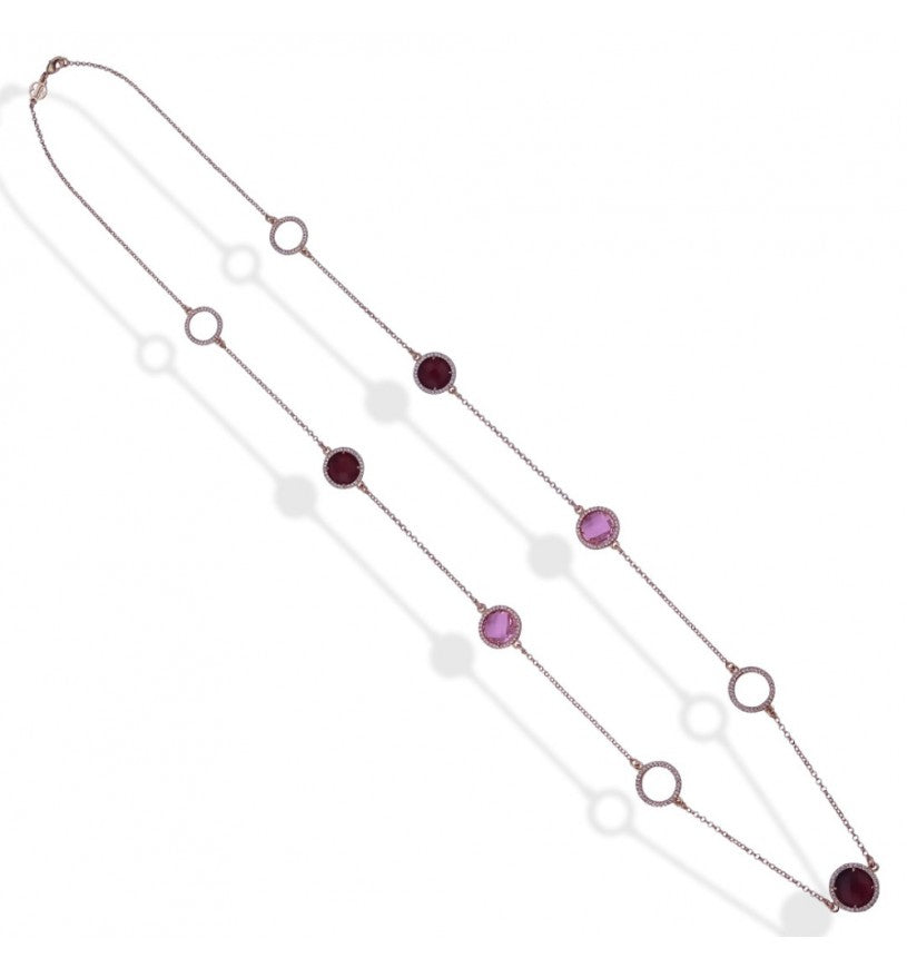 Collana Sharada Rosato con Cristalli XGR654RS