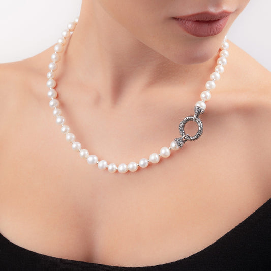 Collana di Perle con Chiusura in Argento 27866pg