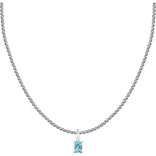 Collana Drops in Acciaio con Zircone Azzurro SCZ1324
