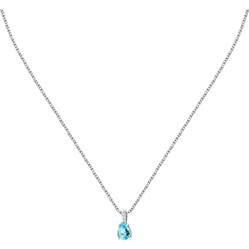 Collana Tesori con Pietra a Goccia Azzurra SAIW192
