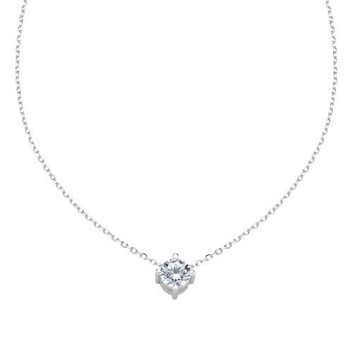 Collana Solitario Bianco 50mm CLSO50BB