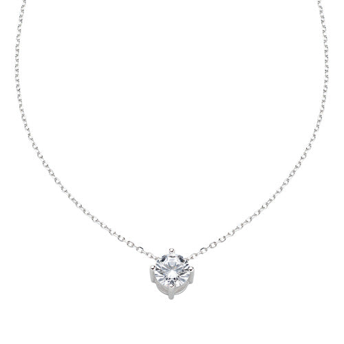 Collana Solitario Bianco 60mm CLSO60BB